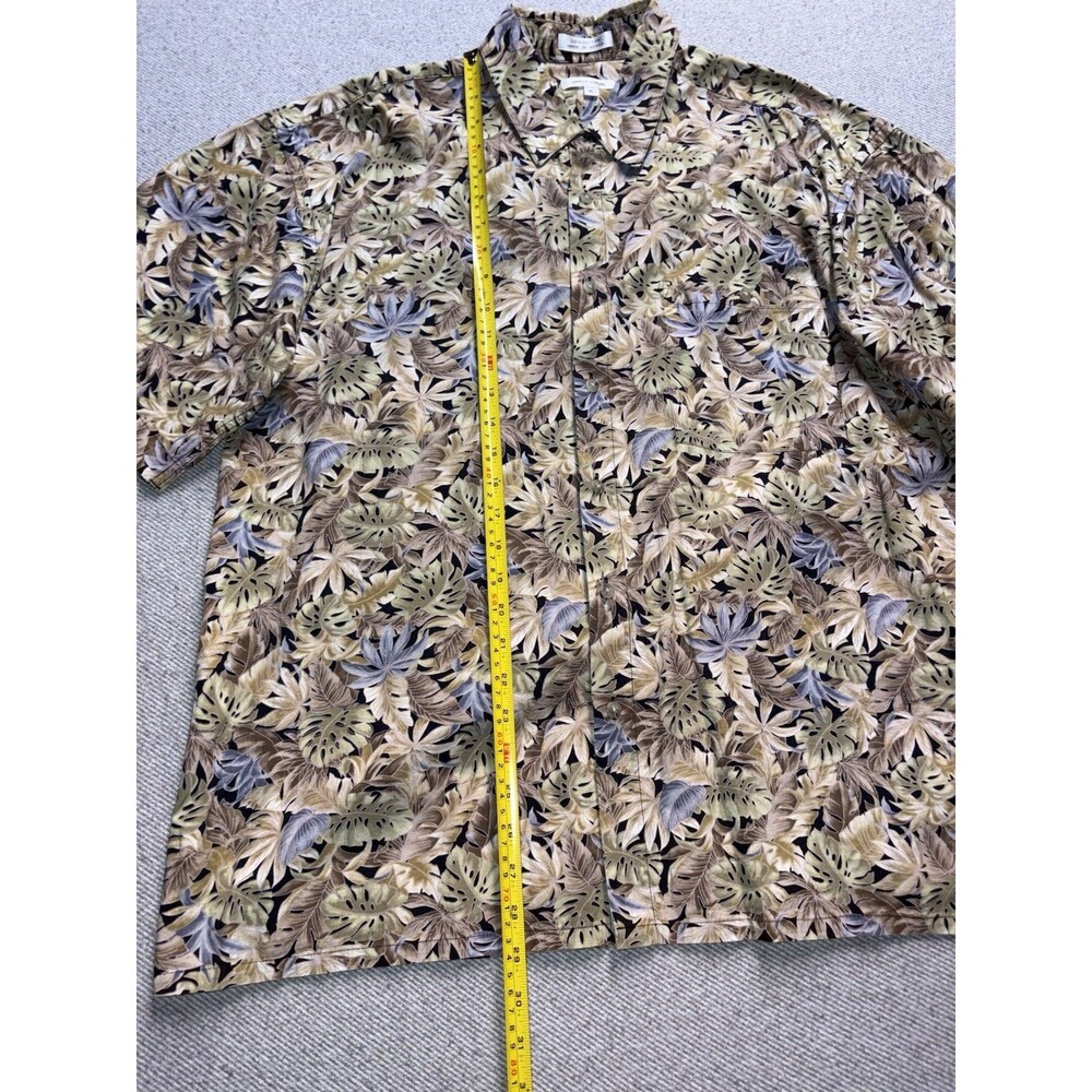 Vintage Pierre Cardin Tropical Monstera Leaf Hawaiian Shirt Men’s XL 100% Cotton - Picture 5 of 6